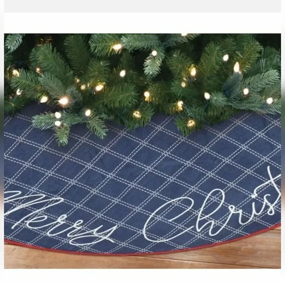 ‎Holiday Time 48 In Denim Tree skirt - Picture 4 of 4